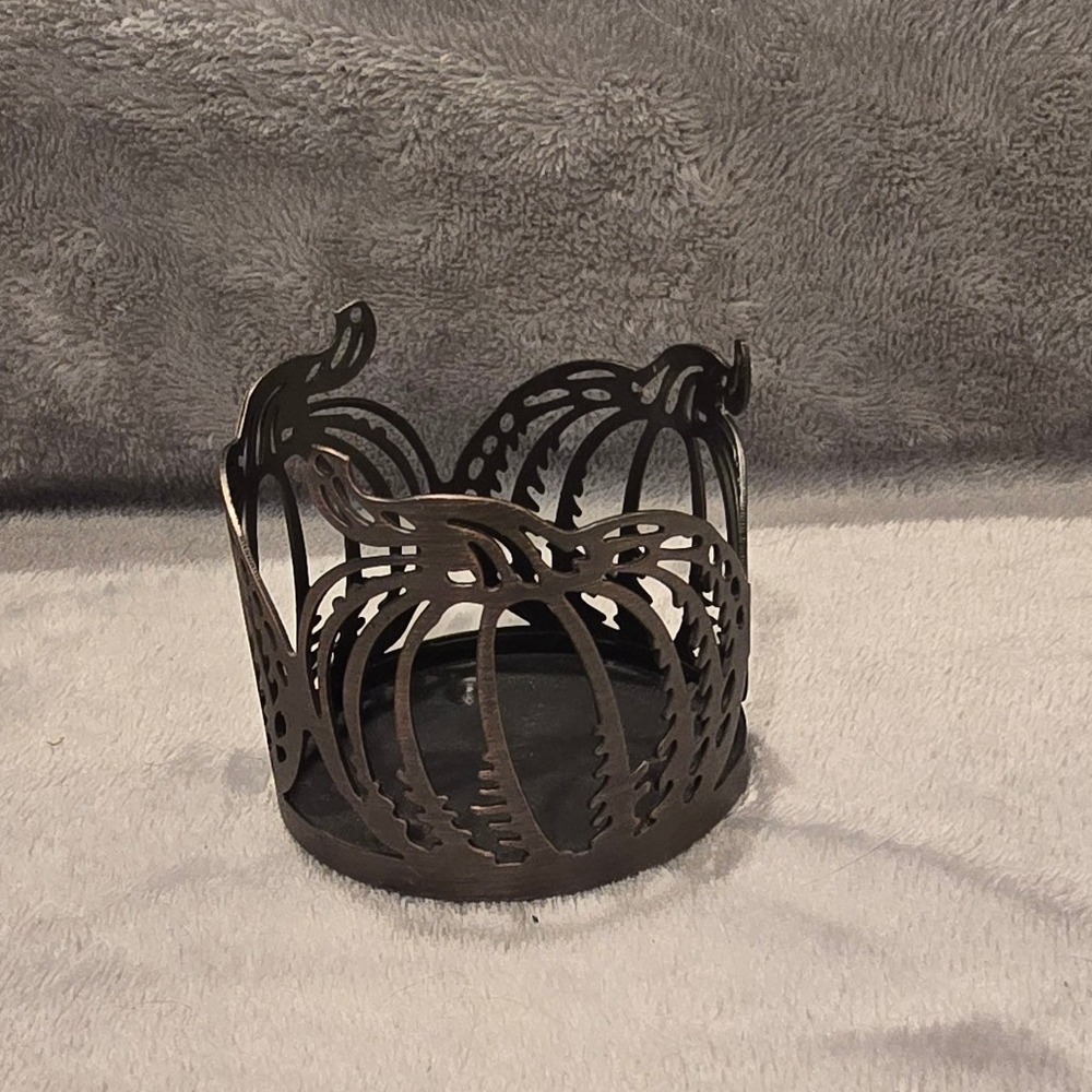 Bath & Body Works Bronze Metal Pumpkin Mini Candle Sleeve Holder 1.6oz Fall